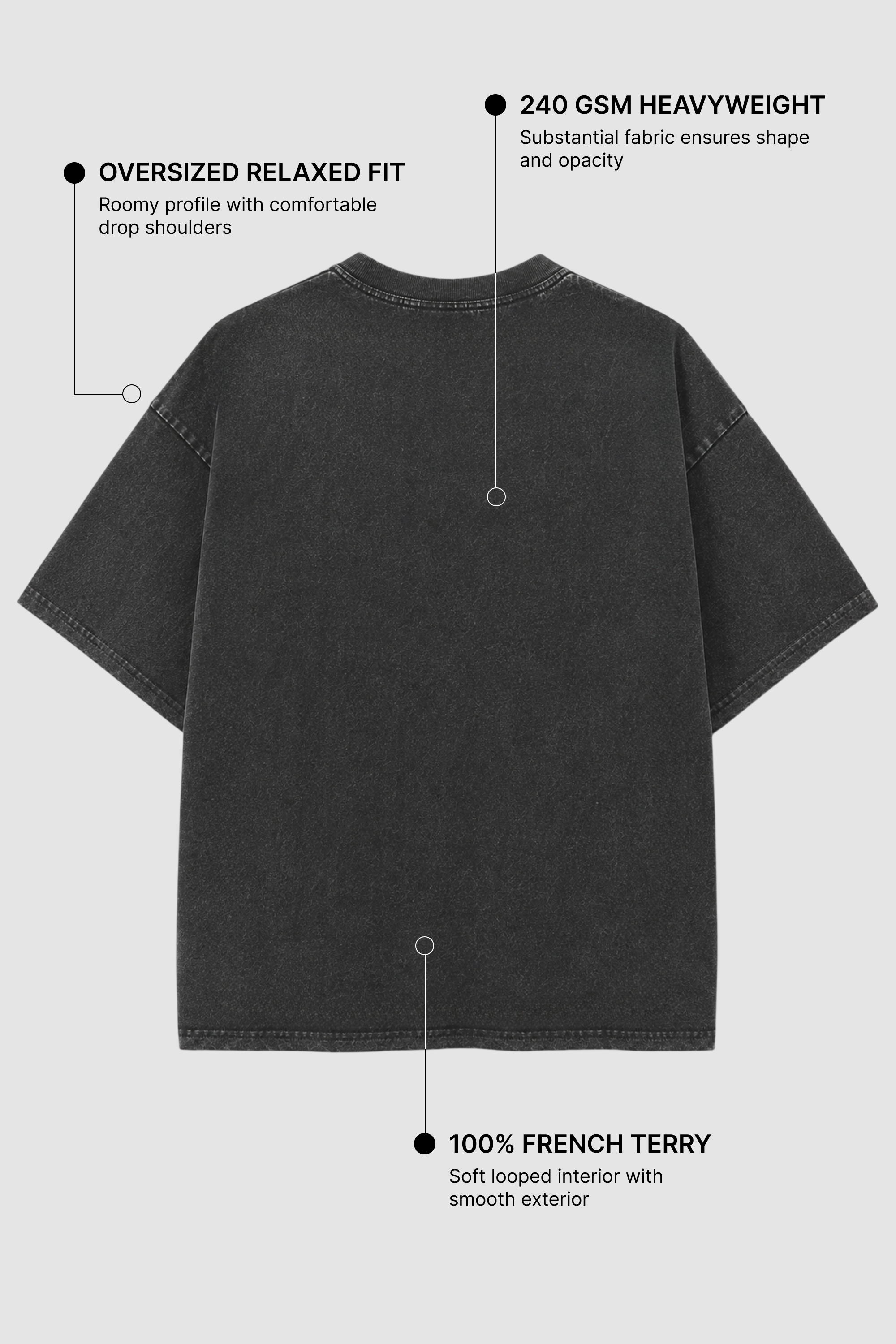 Vintage Fade Wash Oversized T-Shirt | 240 GSM French Terry Oversized Tee