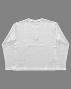 White Henley Waffle Knit T-Shirt | 240 GSM Waffle Knit Cotton Henley Tee