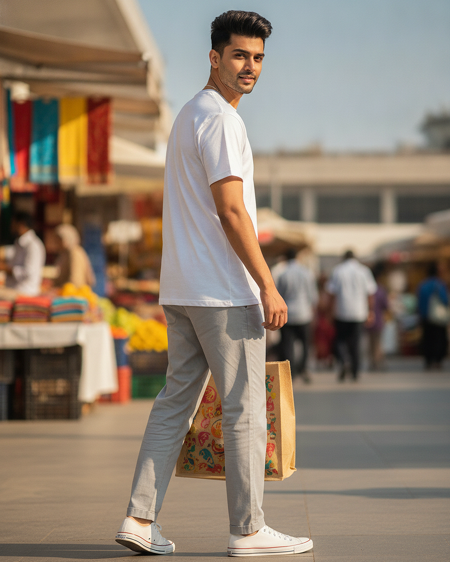 White Regular Fit T-Shirt | 180 GSM 100% Cotton Everyday Tee