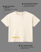Zero Rules Boxy Fit T-Shirt | 240 GSM French Terry Off-White Graphic Tee